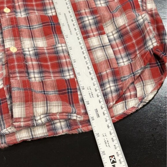 Lucky Brand Red Madras Plaid Western Flannel Button Up Shirt Mens Medium - Picture 11 of 11